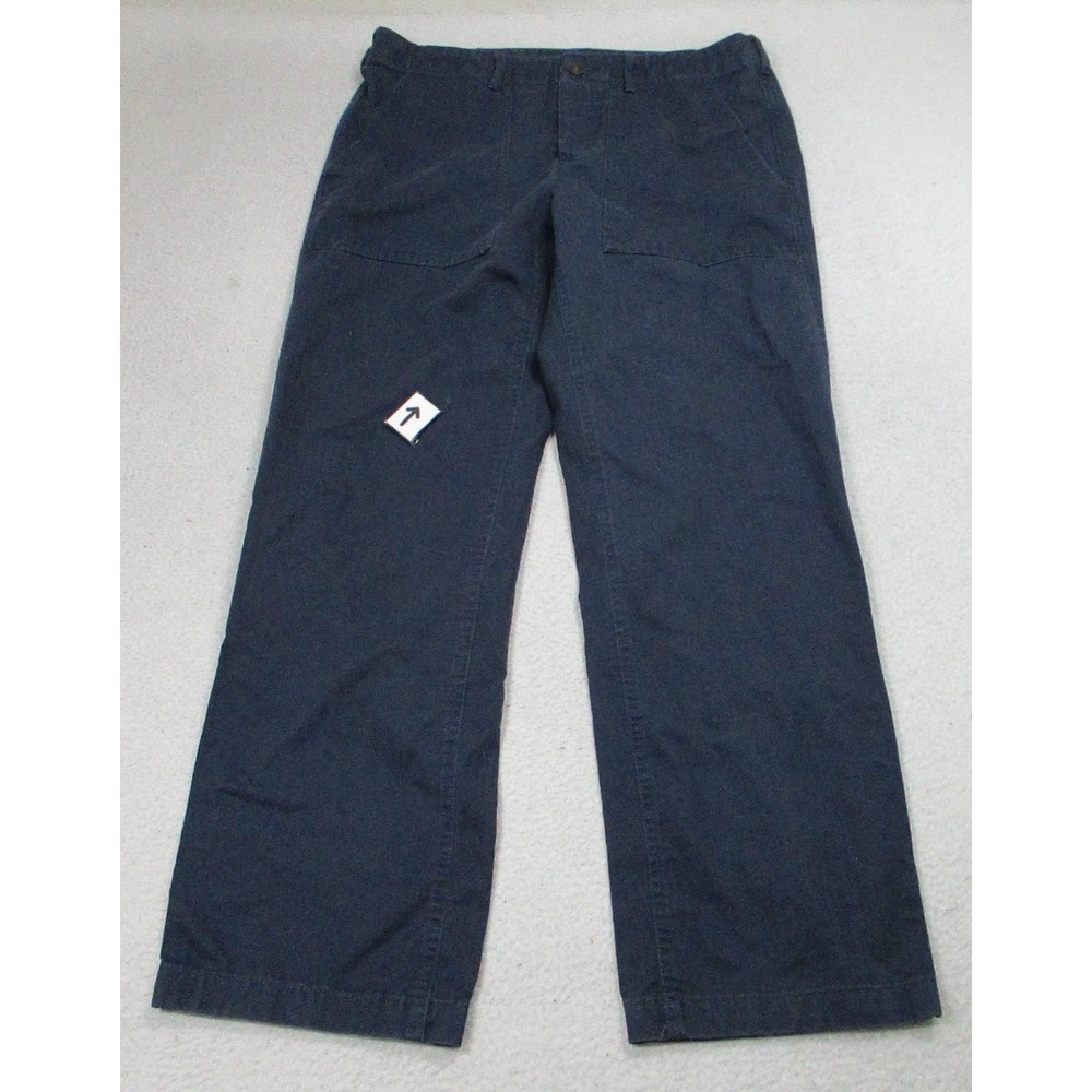 Arbor Pants Mens 34‎ Blue Cotton Button Fly Workwear Utility Casual Chino